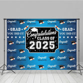 Aperturee - Aperturee Step And Repeat Blue Black Congrats Grad Backdrop